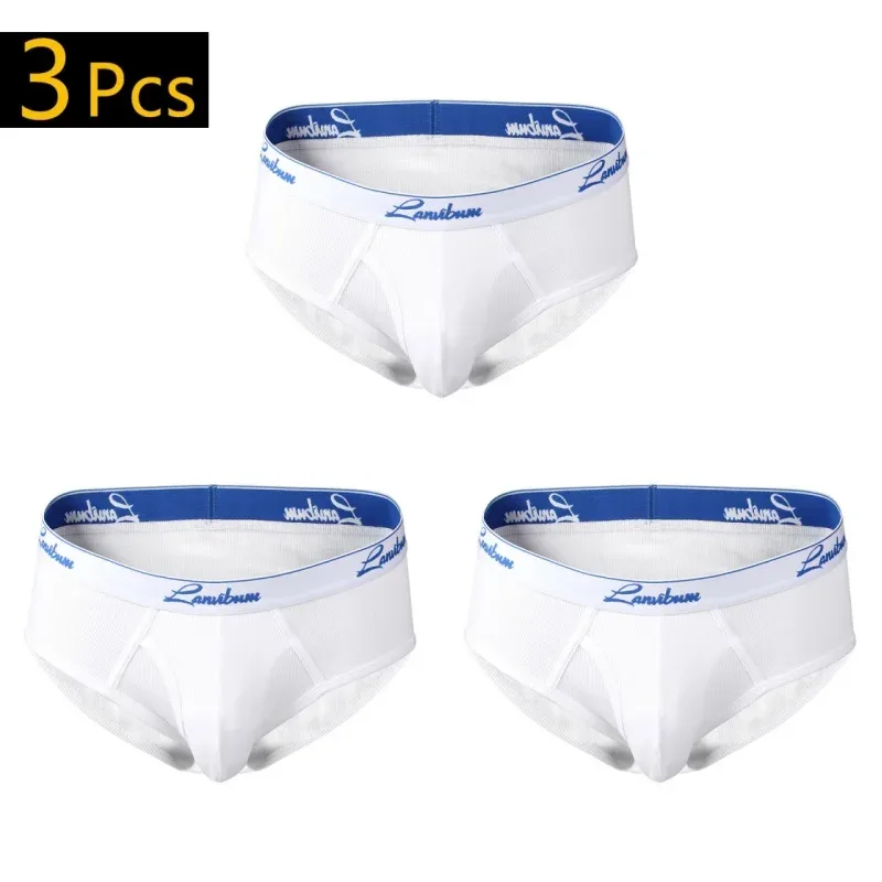 1/3 PCS New Men's Underwear Mid Waist Thread Cotton Breathable Solid Color Youth Underwear Men's Triangle Pants — image 19