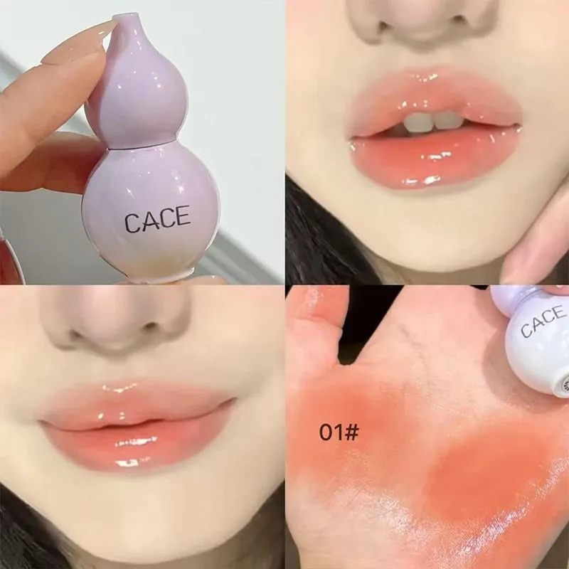 Mini Gourd Design Lip Glaze 3 Colors Makeup Set Lasting Moisturizing Water Glass Lipgloss Tint Hydrating Lip Stain Cosmetic