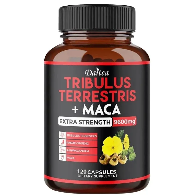 Daitea Tribulus + Maca Extract Capsules - Extra Strength 9600 Mg - Energy Endurance & Natural Energy Non-GMO