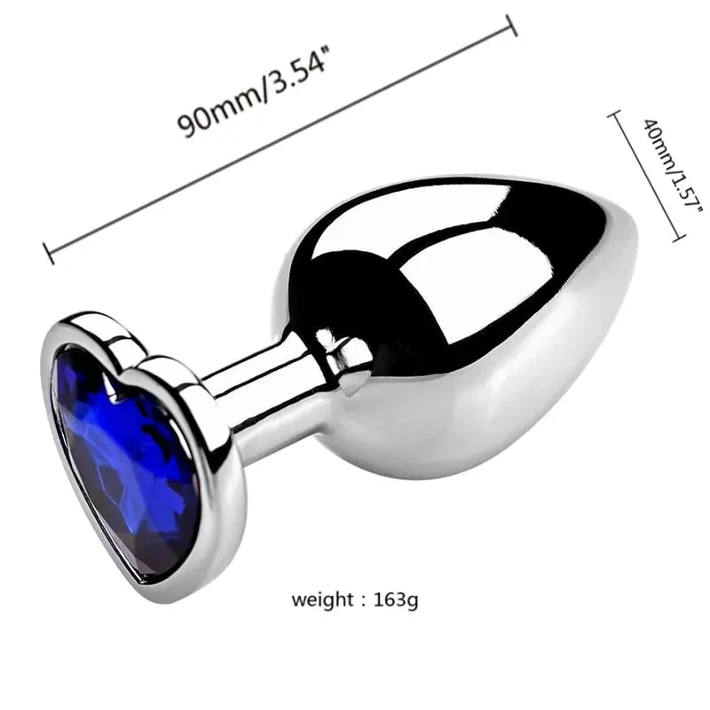 S/M/L Sumbat Anal Kristal Logam Hati Sumbat Anal untuk Wanita Sumbat Bokong Baja Tahan Karat Dapat Dilepas Mainan Seks Anal Stimulator Pria