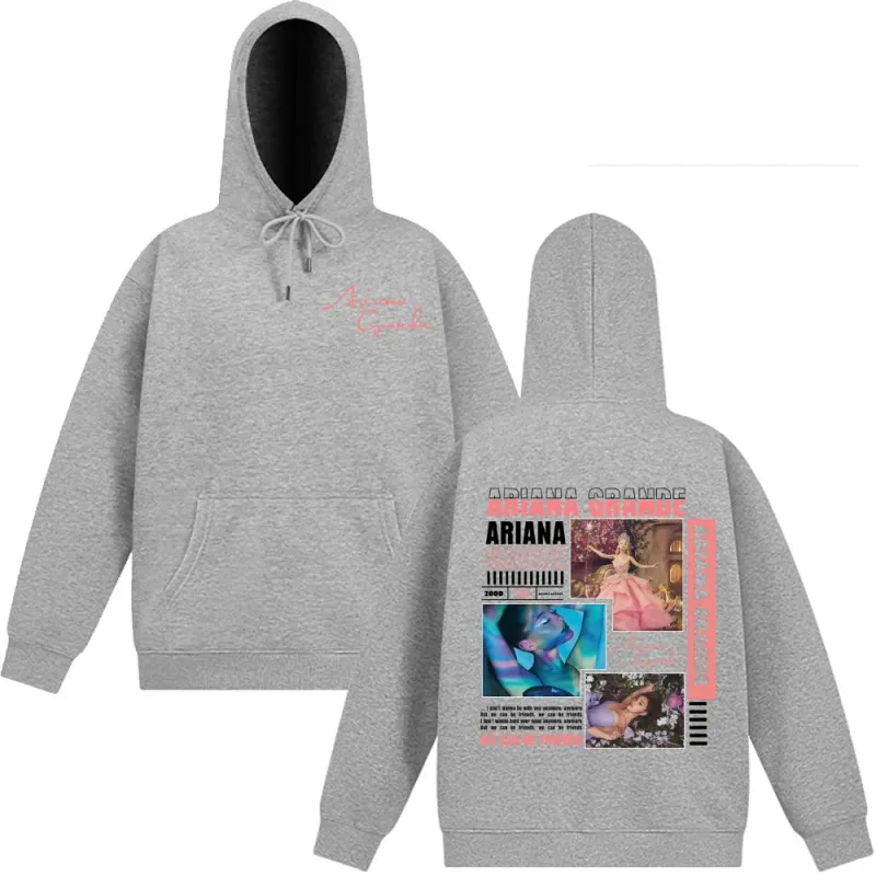 가수 Ariana Grande 앨범 커버 미학 후드 남성 여성 패션 운동복 가을 겨울 긴팔 빈티지 풀오버 탑