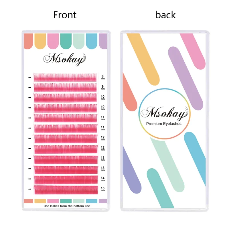 kekelala C/D/L/LU Colored Eyelash Extention 8-15 Mix Length False Colorful Individual Eye Lash Natural Grafted Lash Supplier — image 3