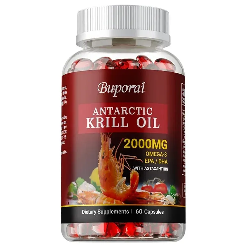 Olio di krill antartico 2000MG - Contiene astaxantina favorisce la salute del cervello e del cuore, il metabolismo antiossidante e aumenta l'immunità