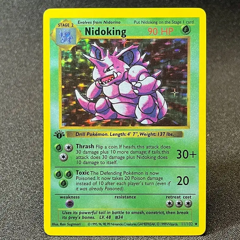 PKM Foil Cards Charizard Blastoise Venusaur Alakazam Mewtwo Zapdos Raichu 1996 1st Edition Game Collection PTCG Proxy Cards