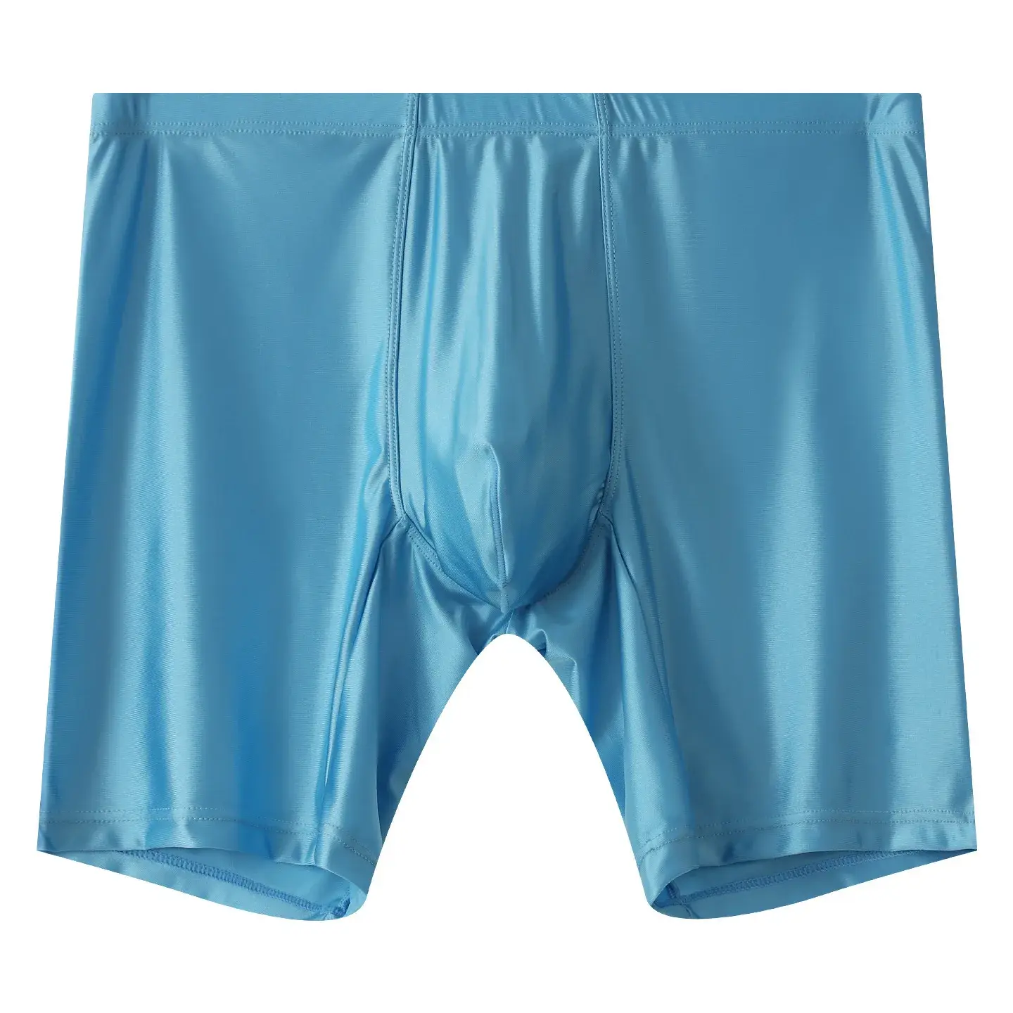 Mens Underwear Boxers Man Solid Slim Ice Silk Extended Leg Boxer Shorts Ropa Middle Waist Sports Panties Male Underpants M-XXL