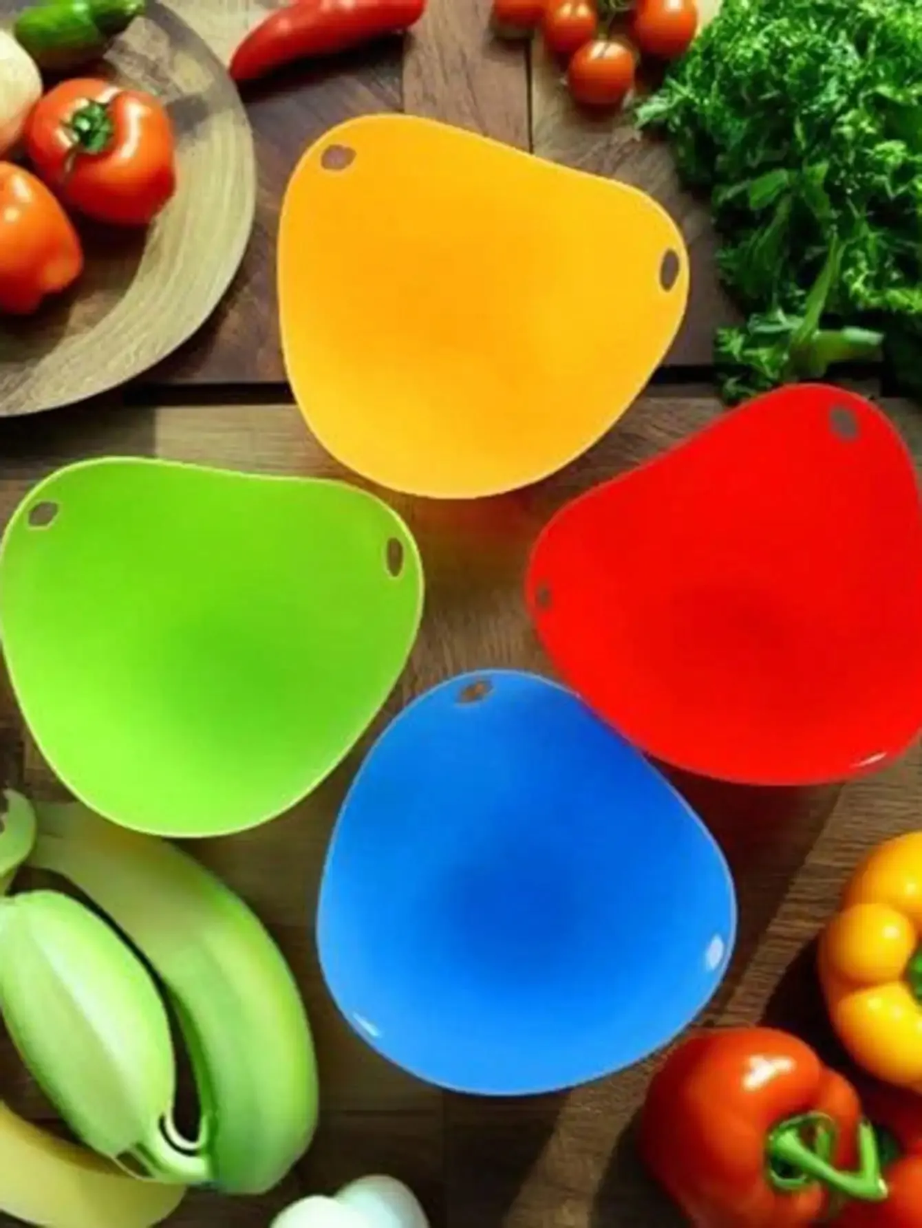 4pcs In Random Colors Egg Boiler Mold Cup Silicone Egg Poachers Poached Egg Cups For Microwave Air Fryer Stovetop Egg Cooking