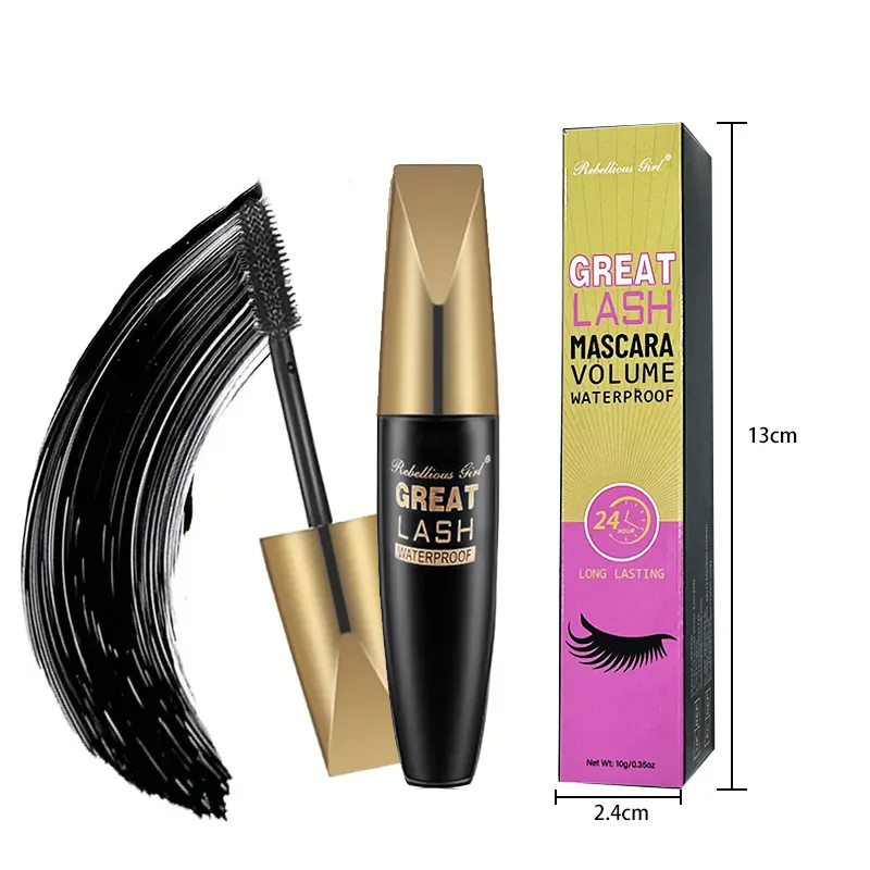 5D Black Waterproof Mascara Lengthens Eyelashes Extension Thick Silk Fiber Mascara Female Makeup Eye Cosmetics Tools for Gifts — image 6