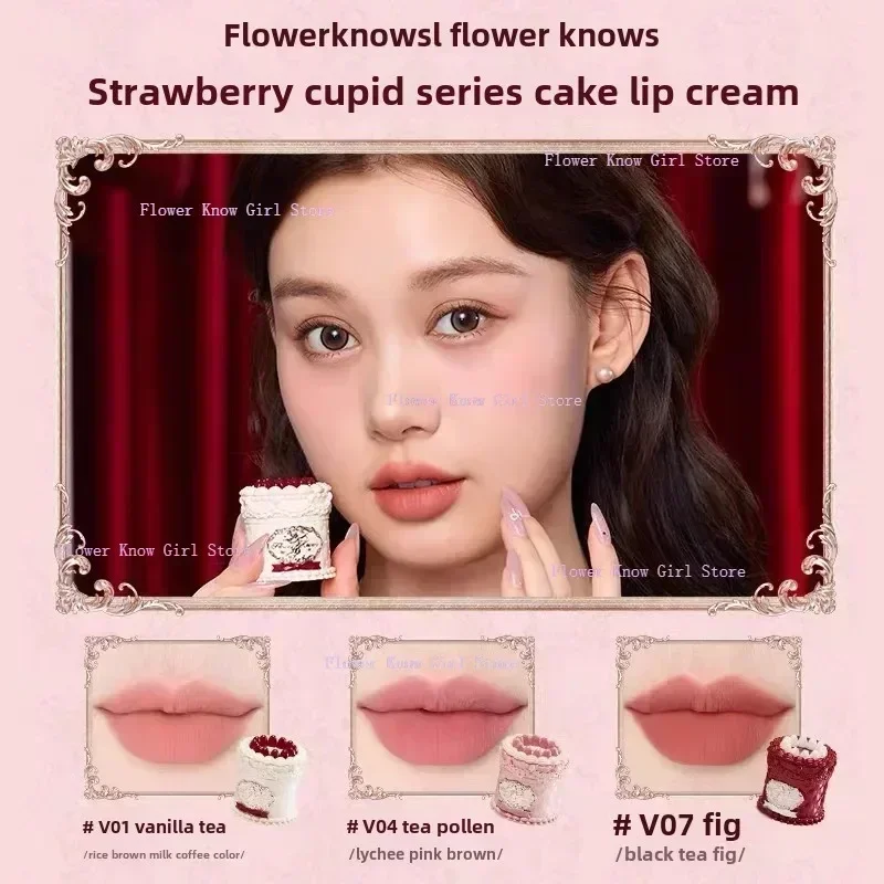 Flower Know Strawberry Cupid Makeup Gif Box Eyeshadow Liquid Cheeks Red Lips Clay Powder 9pcs/ set