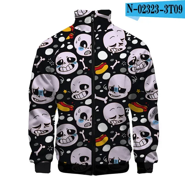 Luksusowe popularne Sans Undertale 3D Print Zipper Raglan kurtka wiatrówka chłopcy/dziewczęta wygodne kurtki ze stójką płaszcze