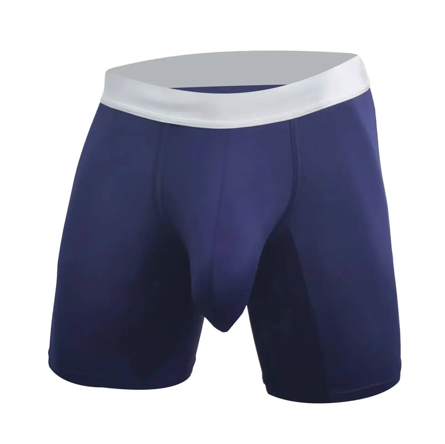 Mens Cool Ice Silk Boxer Briefs Extra Deep Pouch Breathable Long Running Sport Gym Underwear Anti Chafe Free Soft Trunks
