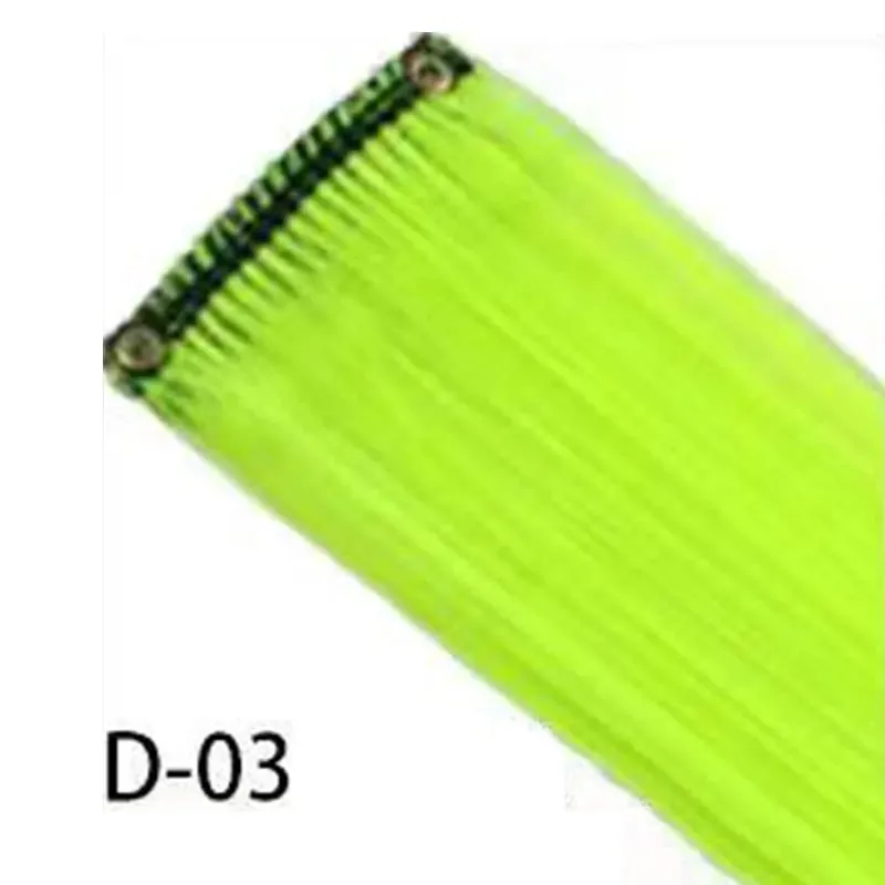 Synthetic 10Pcs colorful Hair Extensions Clip in Colored Party Highlights Extension for Kids Girls Long Straight Hairpiece