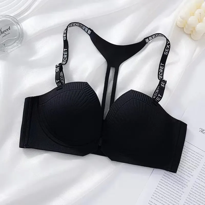 2025 Seamless Backless Front Closure Push up Bra with Y-shaped Letter Straps Anti-Sagging for Women Sexy Lingerie — image 8