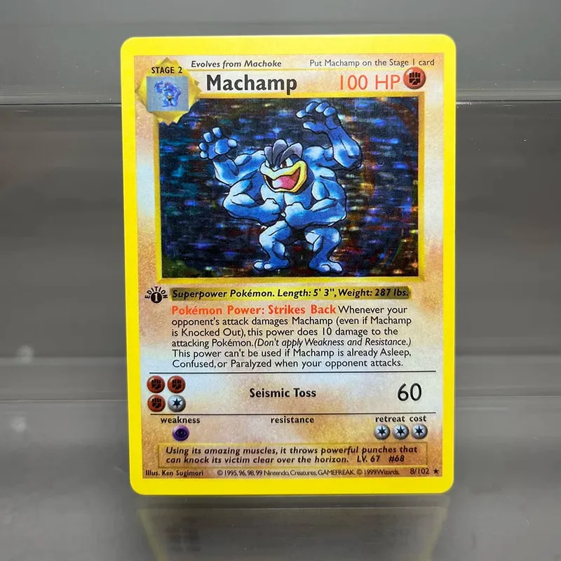 PKM Fossil/Base Set PROXY Cards Charizard Venusaur Blastoise Game Collection Cards Game Toys Card Hobbies