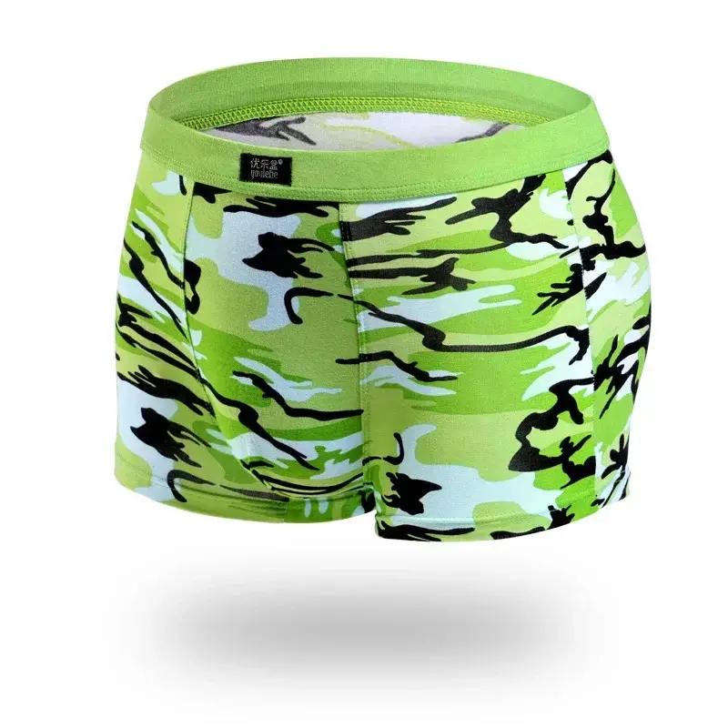 4Pcs/Lot Men's Underwear Camouflage Color Sexy Boxer High-quality Bamboo Fiber Soft Breathable Antibacterial Men's Boxer Shorts
