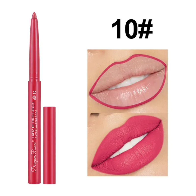 Delineador labial à prova d'água, de longa duração, lápis labial fosco para iniciantes, automático, hidratante de feijão, copo antiaderente — image 14
