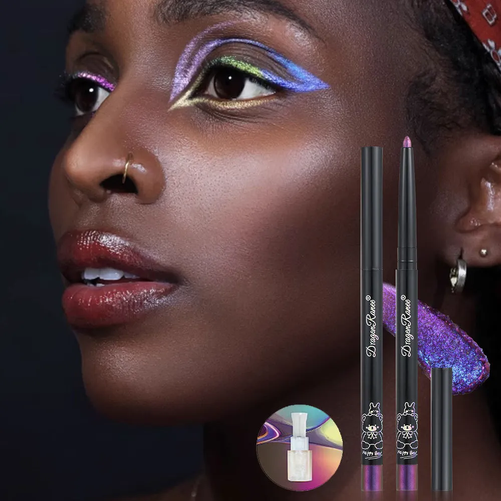 Chameleon Eyeliner Gel Pen Waterproof Shiny Chrome Eye Shadow Liner Pencil Glitter Pearl Green Gold Lying Silkworm Eyes Makeup