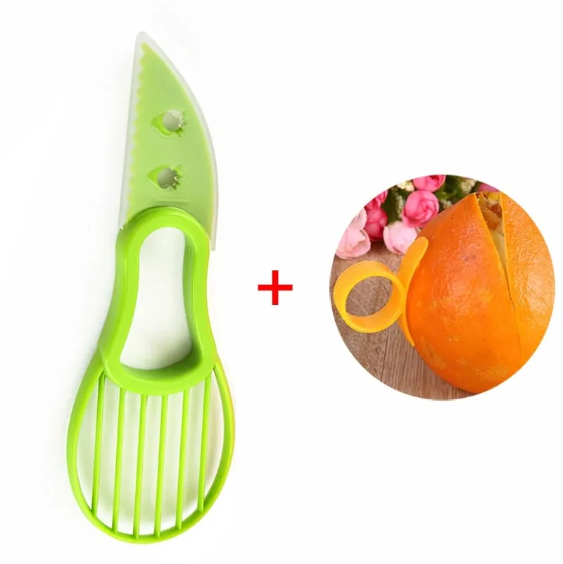 3 In 1 Avocado Slicer Shea Corer Butter Fruit Peeler Cutter Pulp Separator Plastic Knife Kitchen Vegetable Tools Kitchen Gadgets — image 10