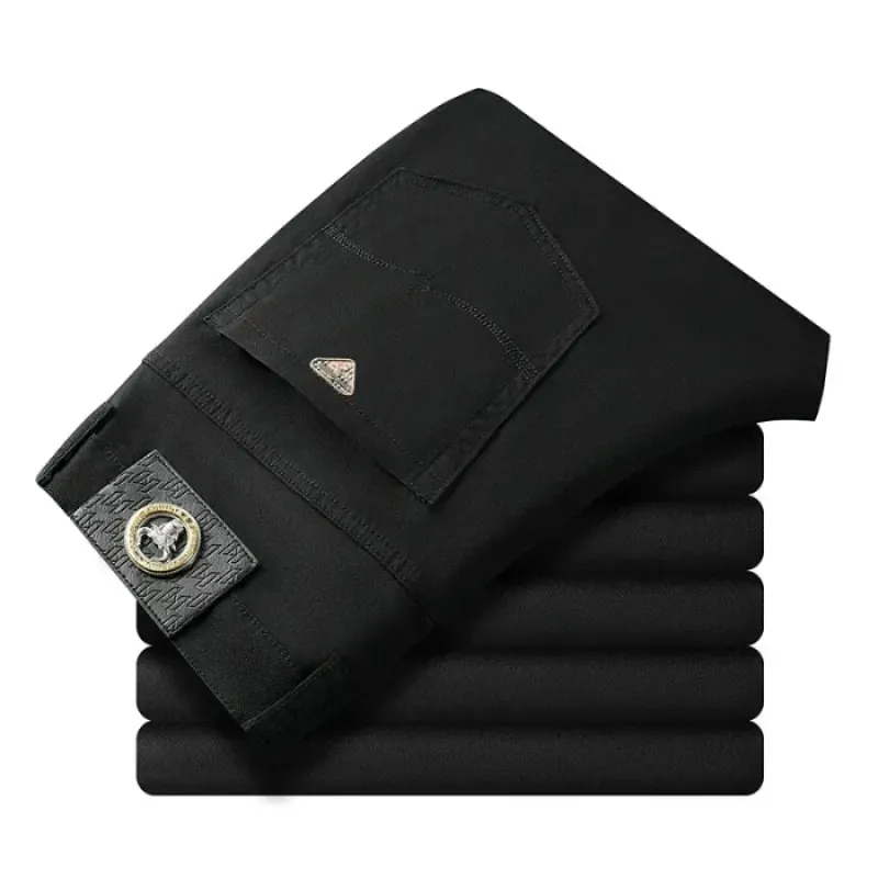 Seven-Color Stretch 97% Cotton and 3% Spandex Jeans Men Trendy Wild Simple High-End Slim-Fitting Small Straight Casual Trousers