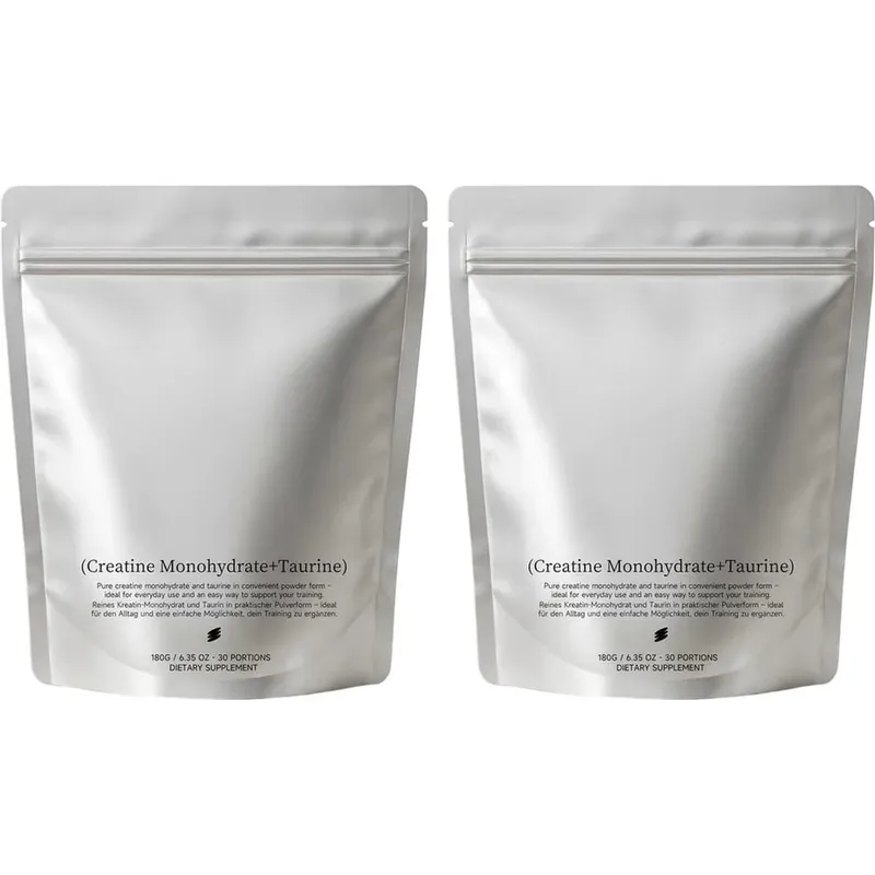Creatine Monohydrate Taurine Powder Pure Unflavored Muscle Strength & Endurance Support Quick Dissolve 180g - 30 Servings