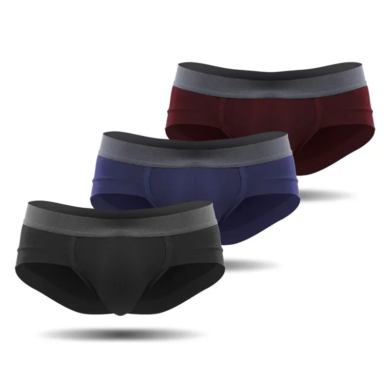 Men's Underwear, Men's Briefs, U-Shaped Pouch, Modal Breathable Summer Youth White Low-Waist Briefs