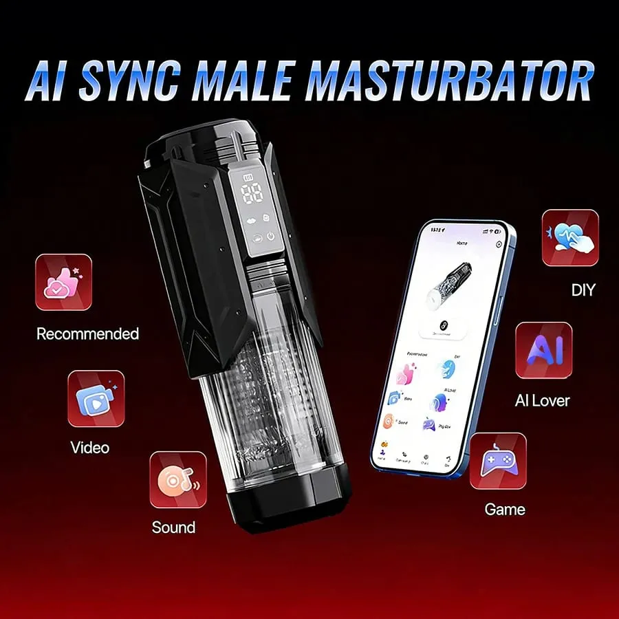 Adult Toys Automatic Masturbator Stroker with 7 Thrusting Rotating 7 Licking Vibrating Modes Hands-Free Sex Machine Pocket Pussy