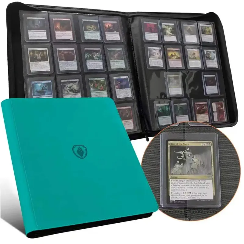 16 Pocket Toploader Binder Holds 640 Top Loaders - Premium Top Loader Binder Sleeves for 3' X 4' Rigid Card