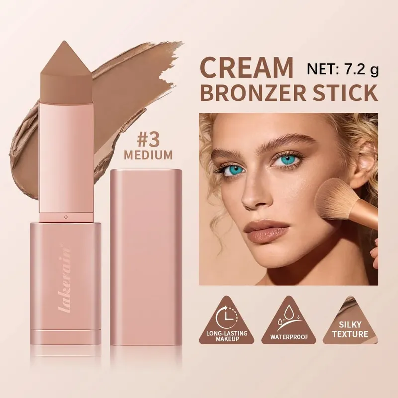 2pcs Matte Bronzer Setting Palette Setting Powder Cream Bronzer Stick For Face Contour Shading RLong Lasting Makeup Effect Water — image 4