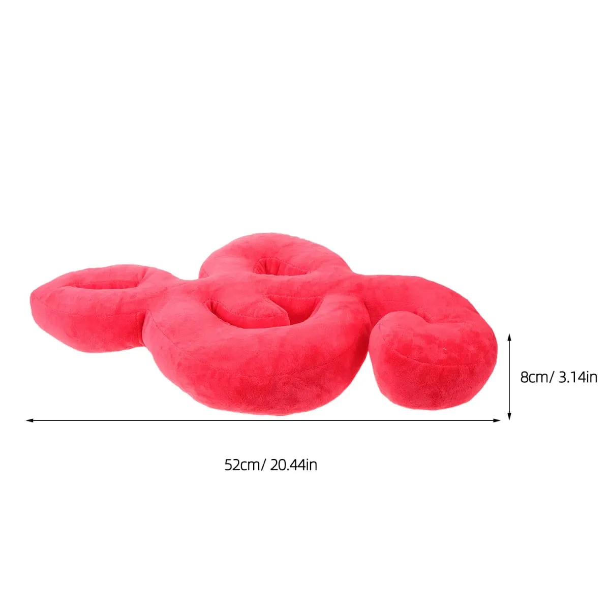 Musical Note Shaped Pillow Cozy Supportive Aesthetic Throw Cushion for Couch Sofa Bed Chair Workspace 20.44x12.97x3.14 Inch Red