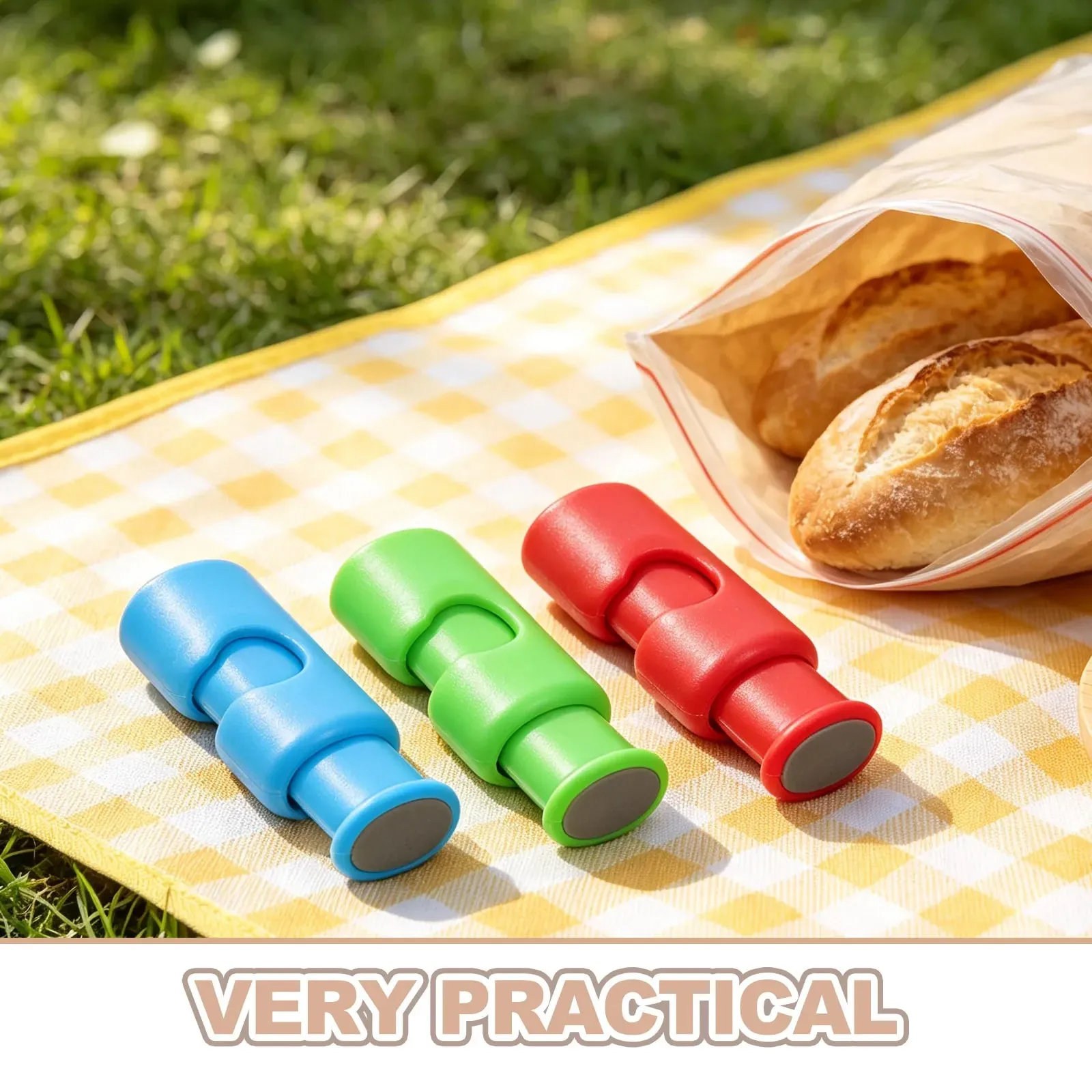 9/12 stücke Lebensmittel Dichtung Clips Mehrfarbige Squeeze Lock Clips Luftdichten Brot Tasche Sealer Für Küche Frische Lebensmittel Lagerung Snack BagClosures