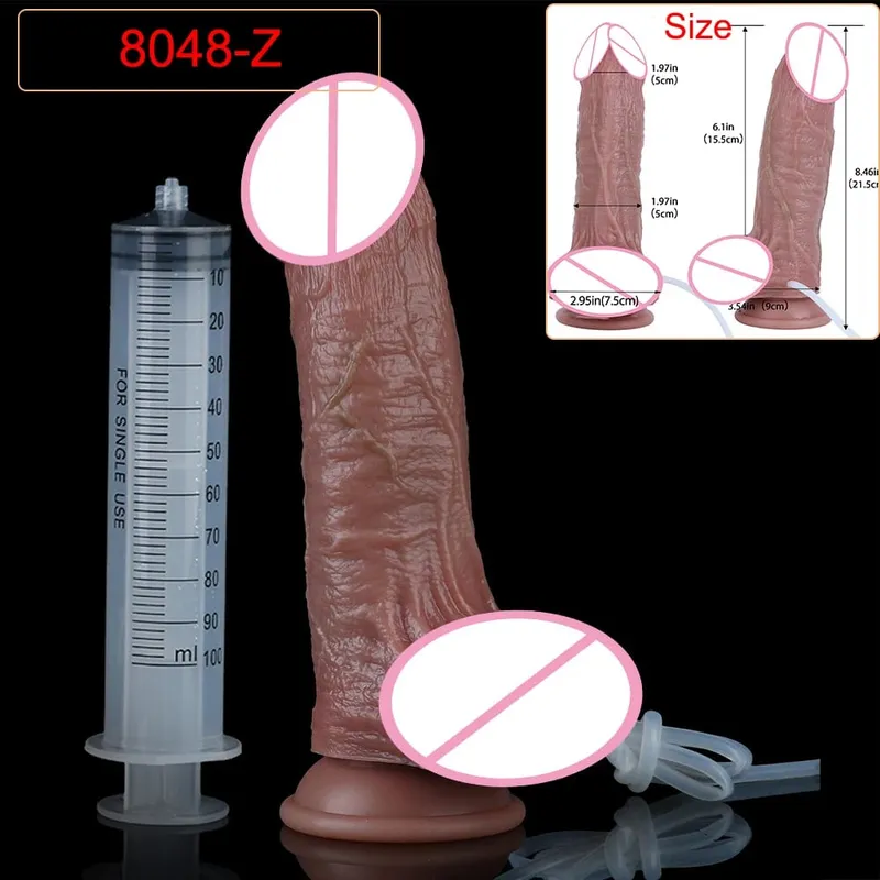 Deep Veins Ultra Squirting Dildo Silicone Skin Touch Long Ejaculating Butt Plug For Men Women G-Spot Stimulate 18+ Sex Toys