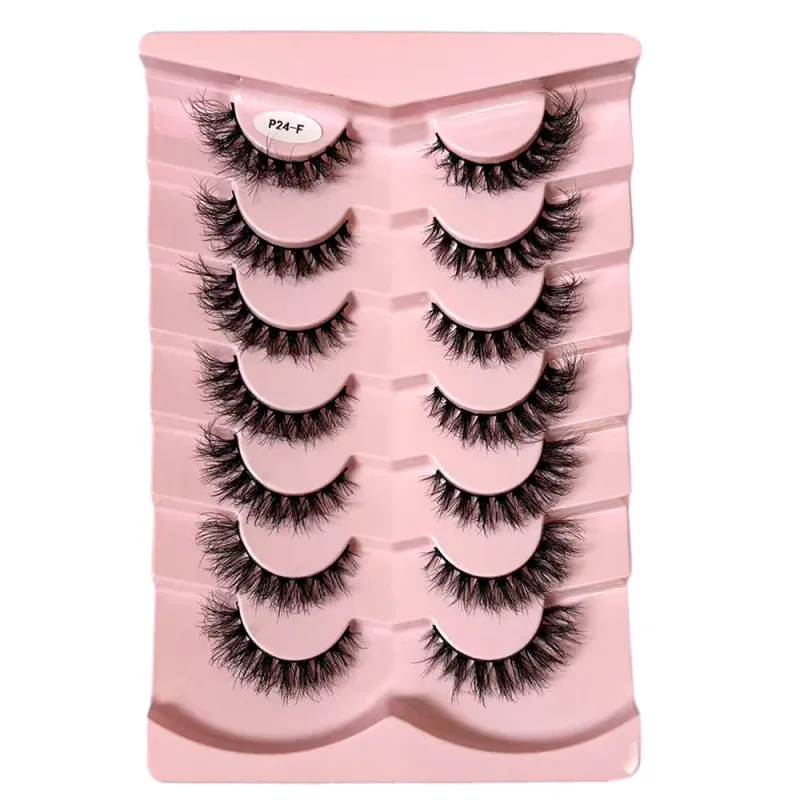 Classic 3D Volume Faux Mink Lashes Natural Look Fluffy False Eyelashes Wispy Cat Eye Lashes Fluffy 3D Mink Lashes