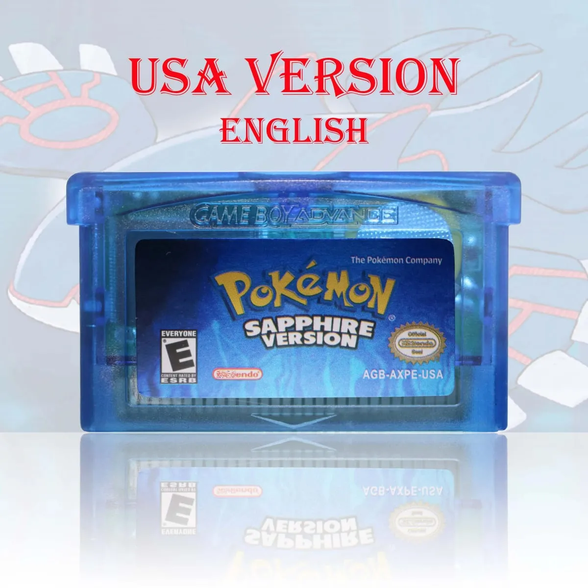 GBC/GBA USA Version Pokemon Blue/Crystal/Emerald/Fire Red/Leaf Green Game Cartridge Video Game Card High Quality with Battery