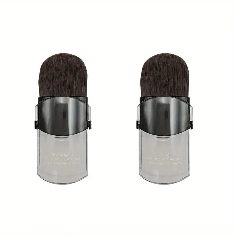 Portable Travel Mini Small Telescopic Blusher Makeup Brush Soft Single Face Foundation Powder Brushes With Lid Cosmetic Tools
