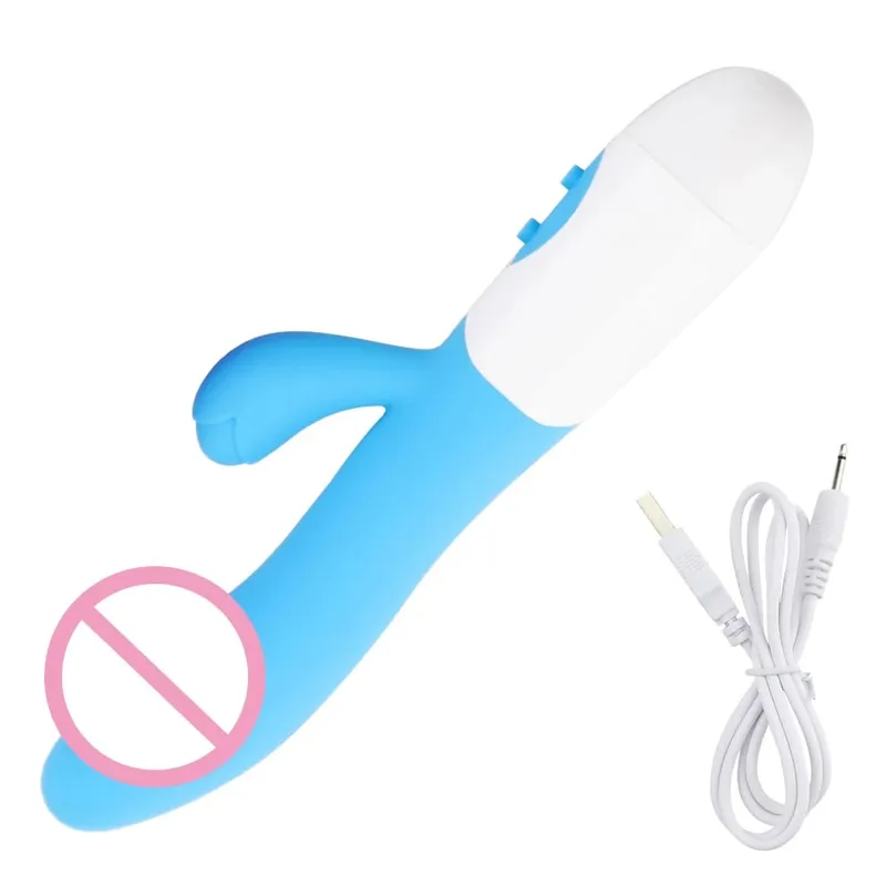 Realistic Rabbit Dildo Dual Vibrator G-Spot Clitoral Stimulation Massager Powerful Vibrating Vagina Masturbator Women's Sex Toy