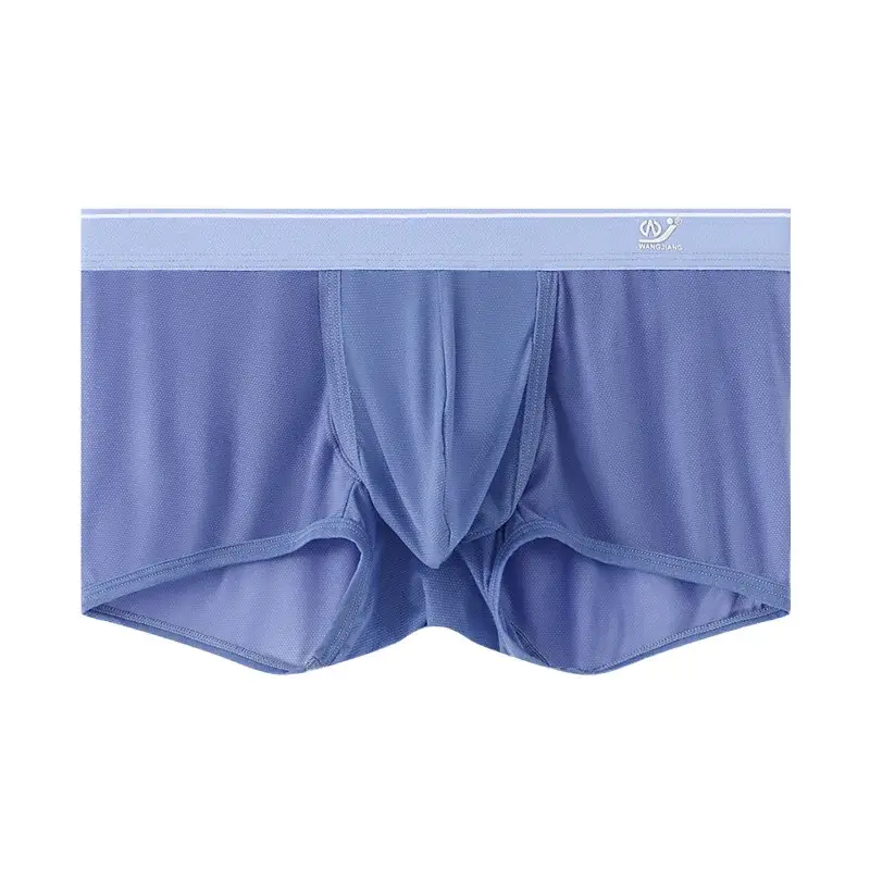 1 PCS Ice Silk Space Capsule Underwear Men's Compartment Solid Summer Breathable Ultra-thin Boxers Shorts Transparentes Hombre