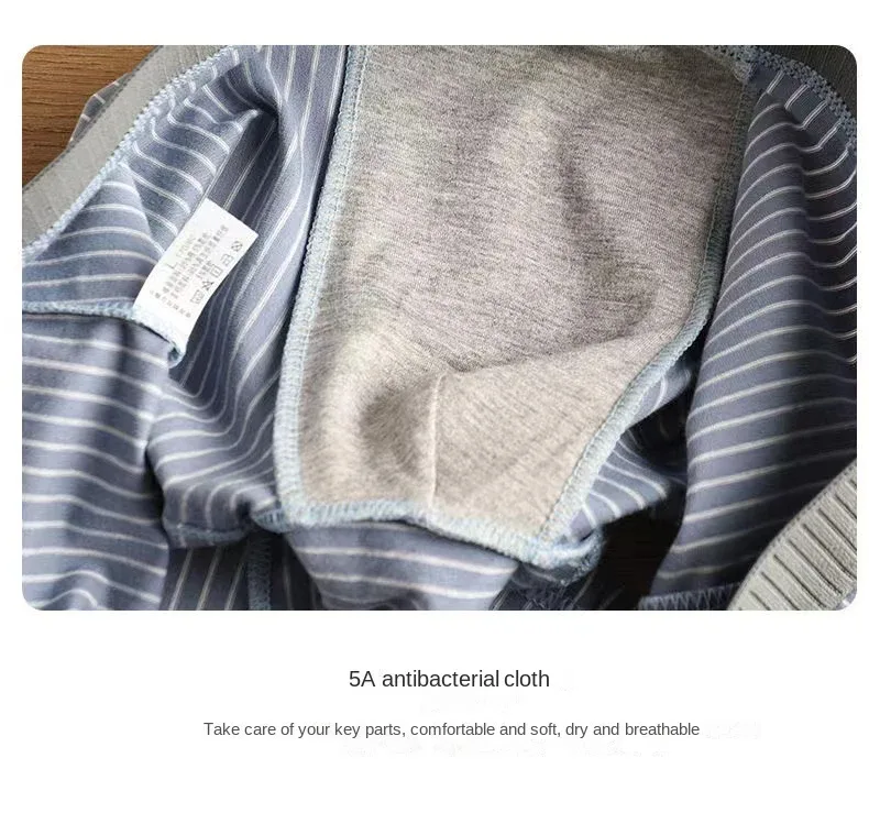 4Pcs Boxer Shorts Men's Underwear Sexy Panties Cotton Boxers Striped Underpants Male Shorts U Convex Lingerie Plus Size L-6XL