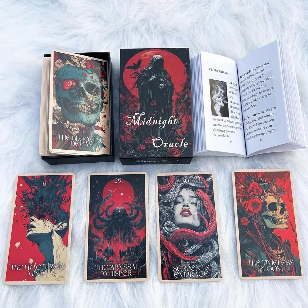 Midnight Oracle Card Deck Gothic Dark Fantasy Themed Cards Includes Paper Instructions Perfect for Enthusiasts & Collectors