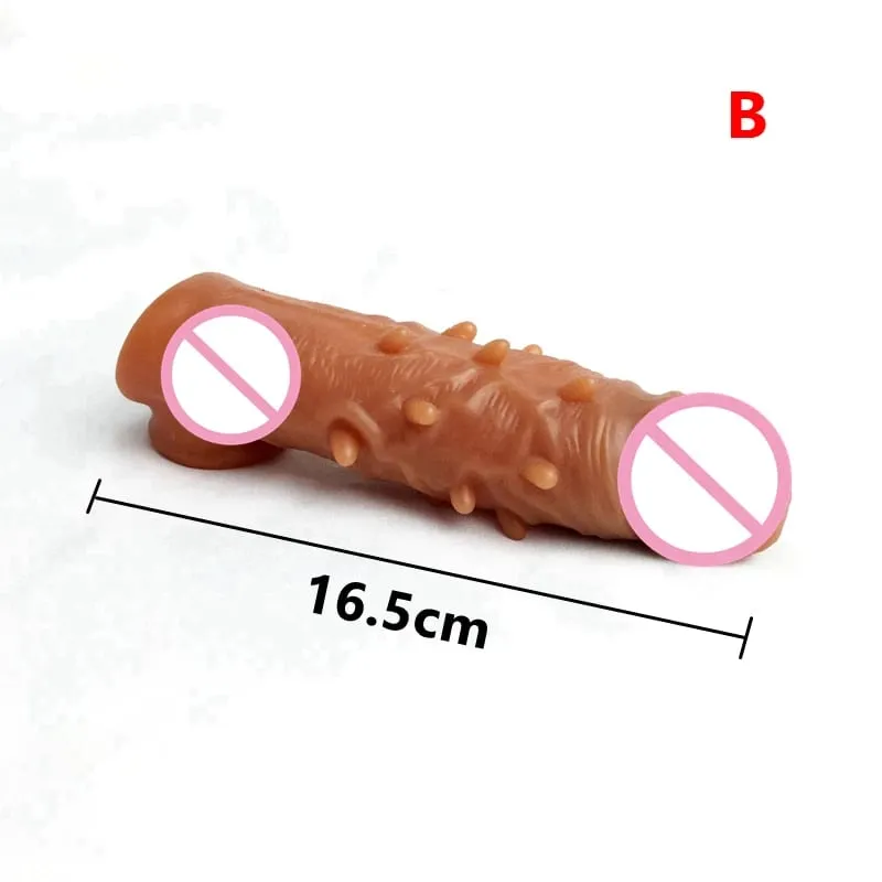 Realistico Estensione Del Pene Del Manicotto Del Rubinetto Riutilizzabile In Silicone Ingrandimento Del Pene Preservativi di Ritardo per Gli Uomini Dildo Enhancer Giocattoli Del Sesso Negozio Erotico