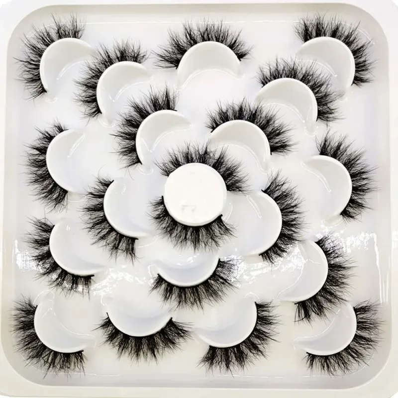 NEW 10 pairs Handmade 3d mink lashes short False Eyelashes Cross Messy Dense Natural Eye Lashes Stage Makeup False Eyelashes