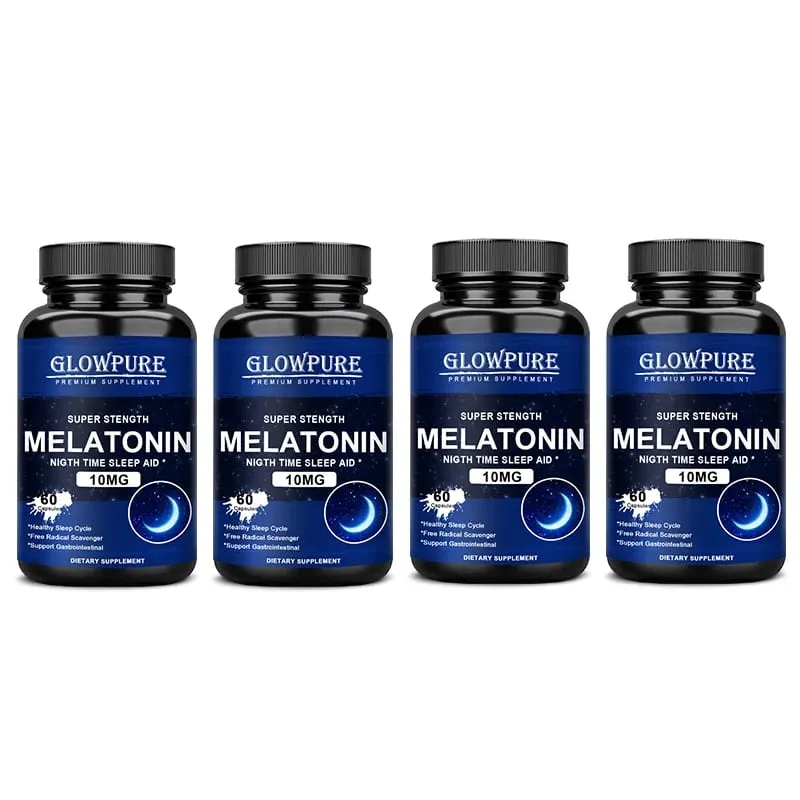 Melatonin 10 mg Capsules - Relieve Insomnia Healthy Sleep Quality Deep Sleep Stress Relief