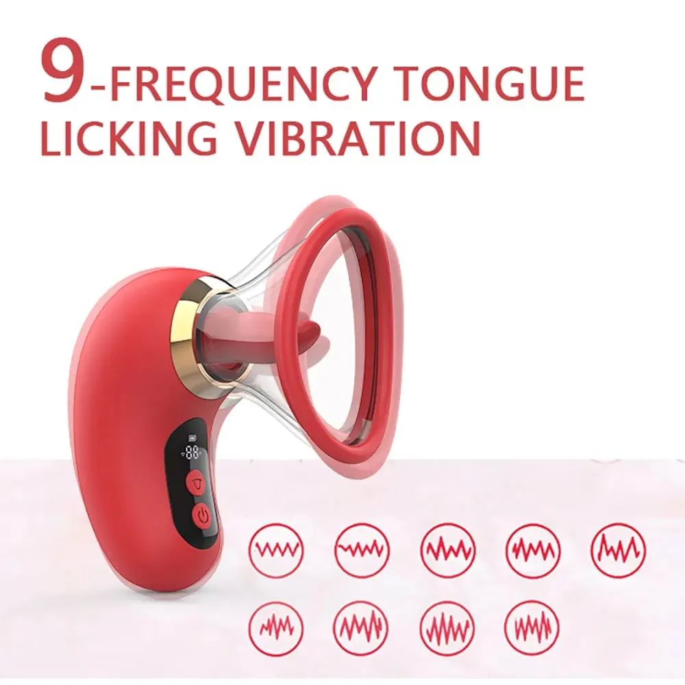 5 IN1 Sucking Vibrator for Women G Spot Clitoral Stimulator 3 Sucking 9 Tongue Licking LCD Display Removable Cup Adult Sex Toy