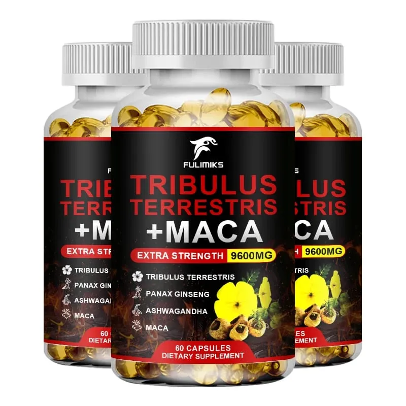 Tribulus Terrestris + Maca Capsules 9600MG with Ginseng & Ashwagandha Supports Energy Stamina & Muscle Performance