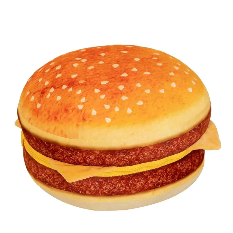 New Creative Burger Plush Toy Soft Padded Plush Cushion Cute Hamburger Pillow Sofa Chair Cushion Boys Girls Kids Birthday Gift — image 3