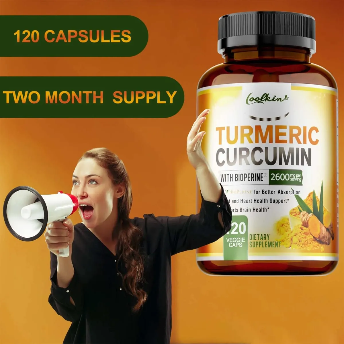 Turmeric Curcumin Capsules - with Black Pepper - Helps Joint Antioxidant & Immune System Anti-Inflammatory
