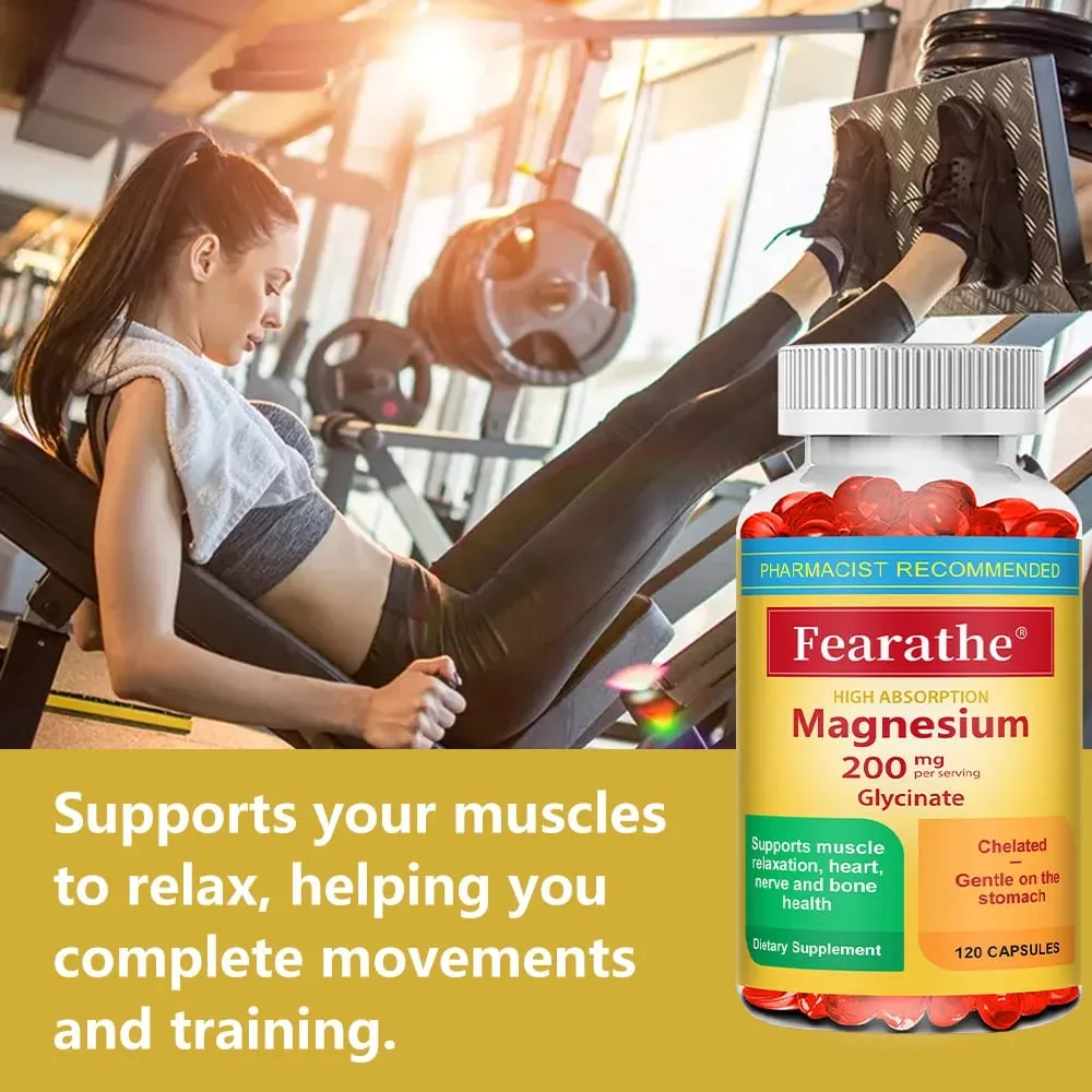 200 Mg Magnesium Glycinate Capsules To Improve Sleep Quality Support Joint and Bone Marrow Health and Boost The Immune System