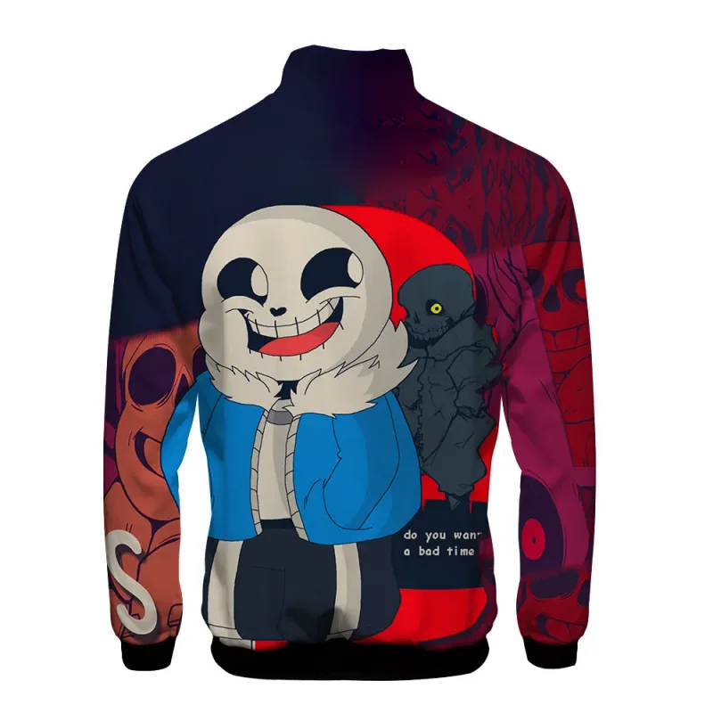 Luksusowe popularne Sans Undertale 3D Print Zipper Raglan kurtka wiatrówka chłopcy/dziewczęta wygodne kurtki ze stójką płaszcze