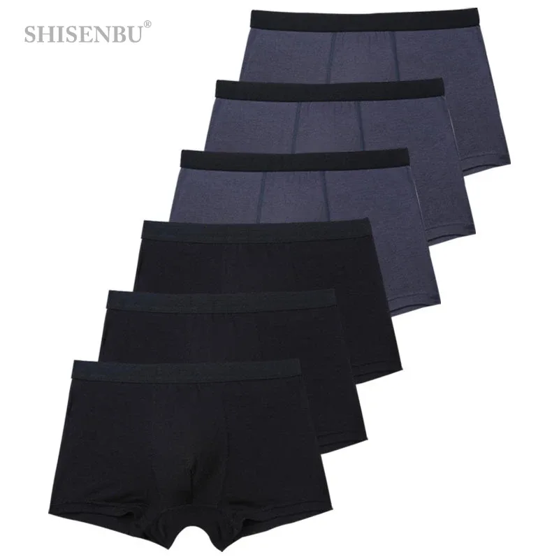 6pcs/Set Black Boxer Men Underpants Bamboo Mens Boxers Man Breathable Men's Panties Sexy Underwear For Men Gifts Comfortable New