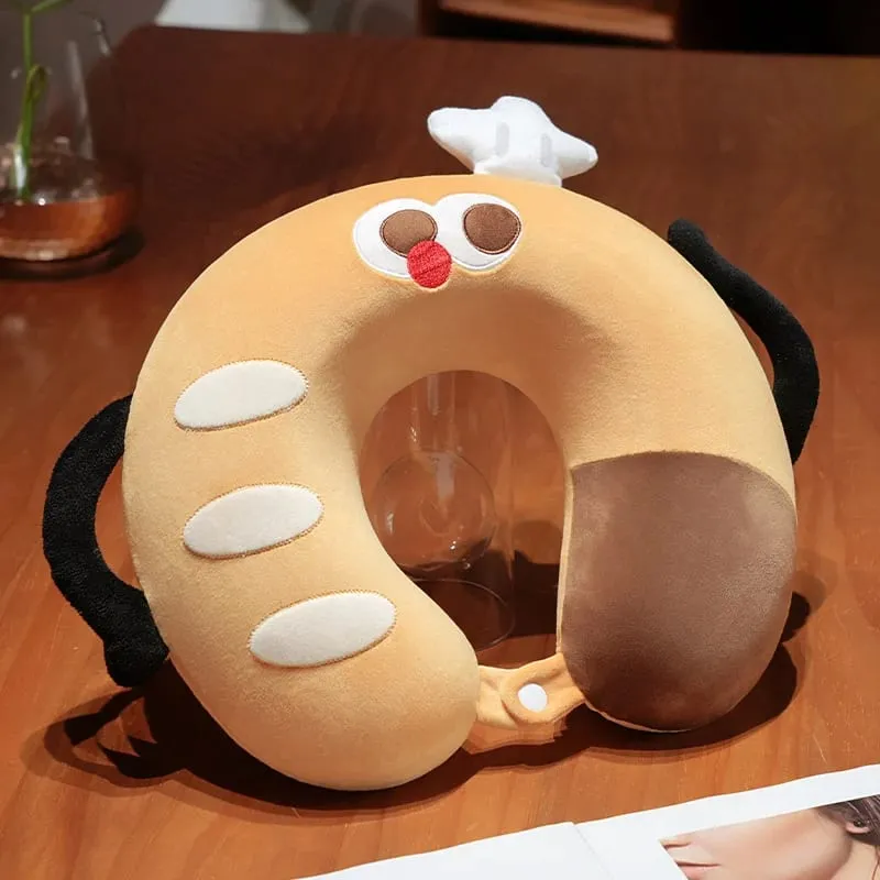 U-Shaped Pillow With Box Plush Sleep Neck Protection Pillow Office Cushion Cute Lovely Travel Pillows For Children/Adults
