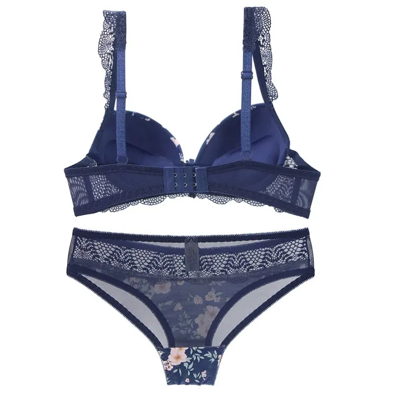 2023 novas senhoras sexy conjunto de sutiãs para grandes boops bcde copo arco floral roupa interior preto bege azul vermelho branco renda lingerie feminina