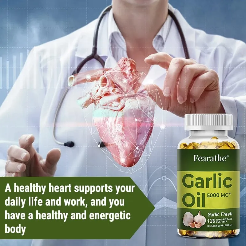 Complément alimentaire à l'huile d'ail frais de qualité supérieure, 5000 mg, pour la santé cardiaque et le soutien de la circulation, avec antioxydant sans OGM — image 6